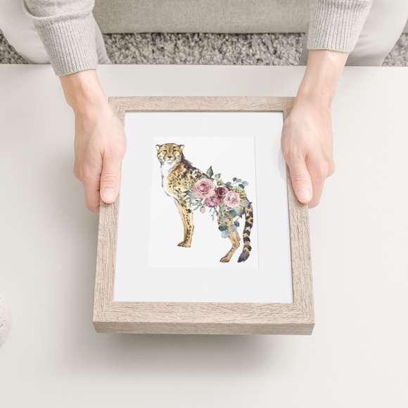 Watercolor Cheetah Illustration Wall Art Poster Print UNFRAMED - Picture 10 of 17